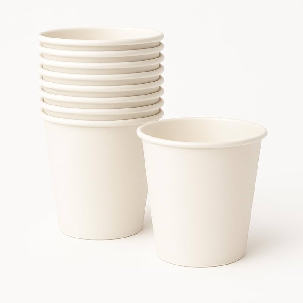 Plain Disposable White Glass